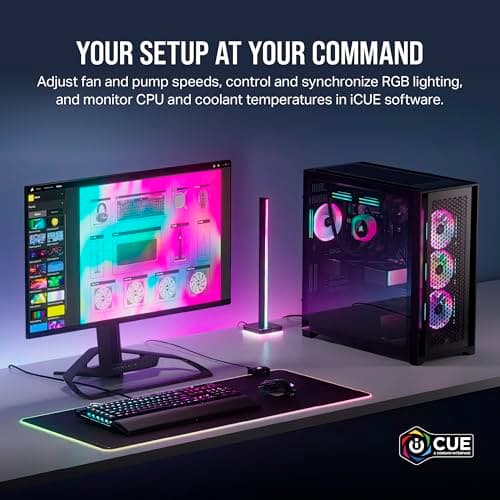 Corsair iCUE LINK QX120 RGB Starter Kit 120mm White Addressable RGB PWM 63.1 CFM 3-Pack image