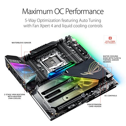 ASUS ROG RAMPAGE VI EXTREME LGA2066 DDR4 M.2 U.2 X299 EATX Motherboard with onboard 802.11AD WiGig Wi-Fi USB 3.1 image