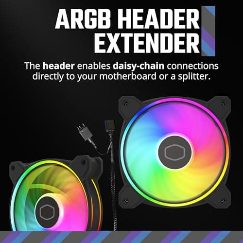 Cooler Master MasterFan MF120 Halo² 120mm Black PWM Addressable RGB 3-Pack image