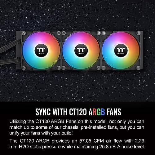 Thermaltake TH360 V2 ARGB Sync 57.05 CFM Water 360mm Black image