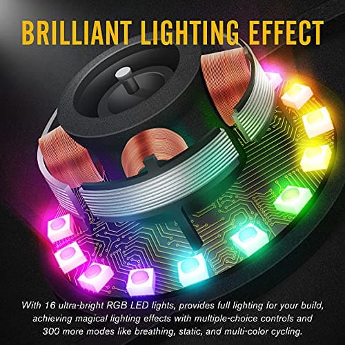 EZDIY-FAB 120mm RGB LED Case Fan for PC Cases, CPU Cooling Fan, Water Cooling Fan, Addressable RGB Case Fan with Controller- 5 Pack image