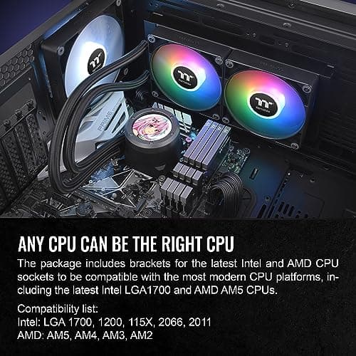 Thermaltake TH240 V2 Ultra ARGB Sync Water 240mm 57.05 CFM Black image