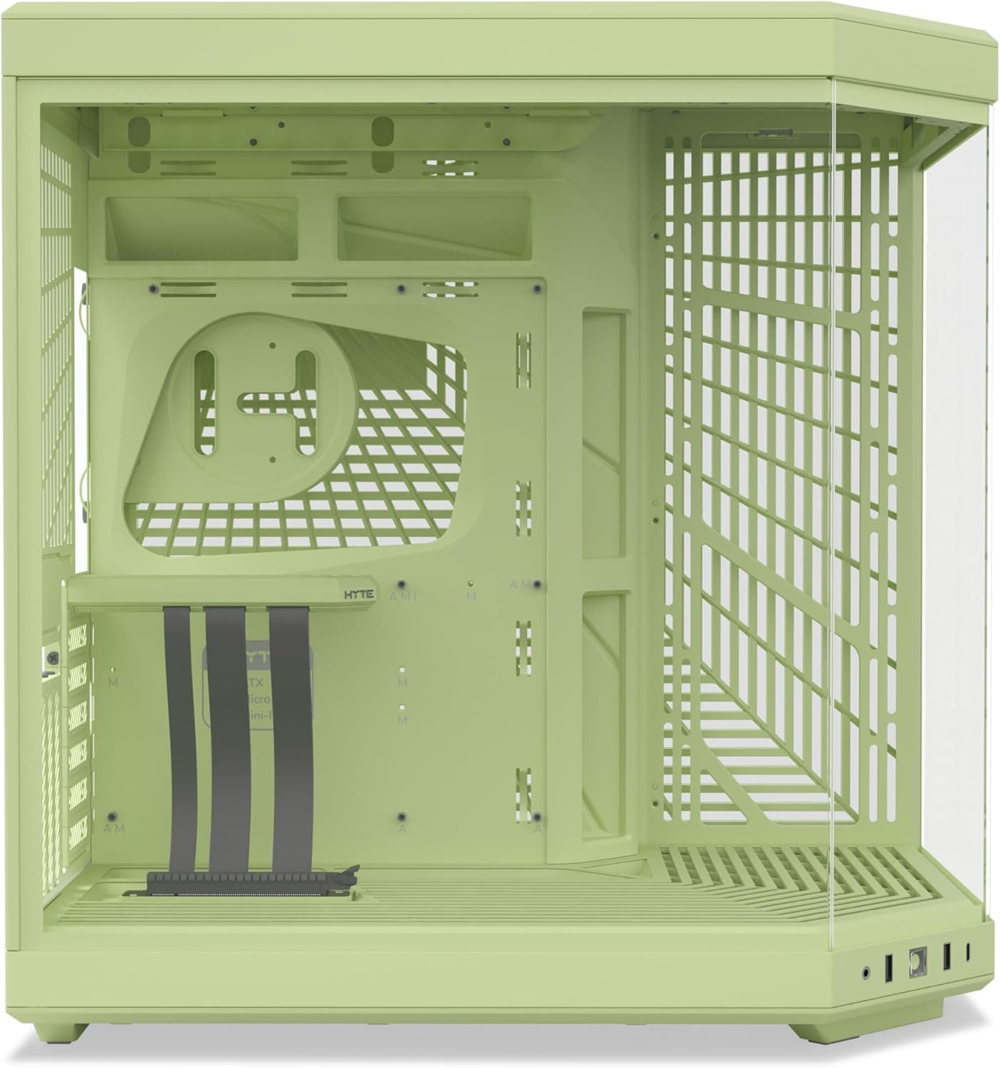 HYTE Y70 ATX Mid Tower Matcha Milk Tempered Glass Side Panel image