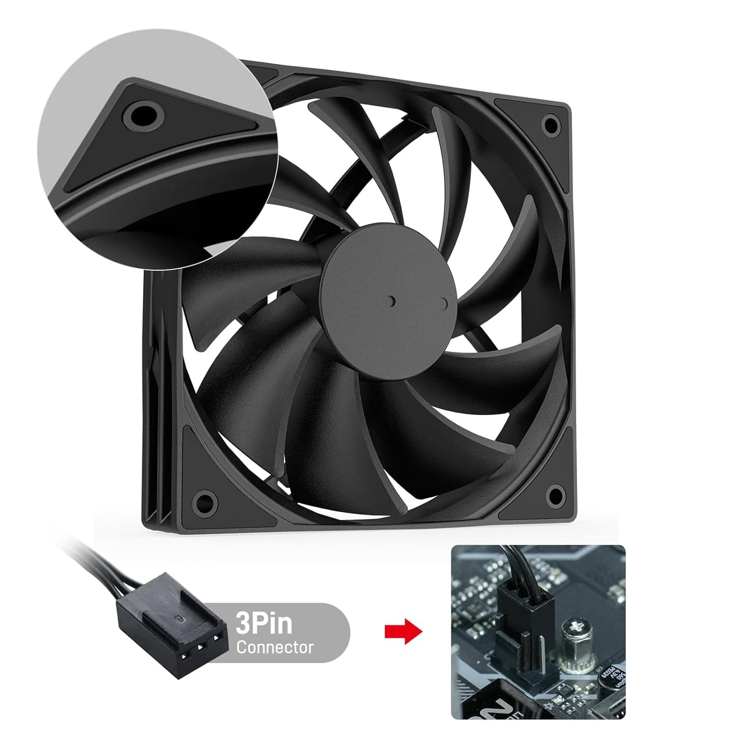 DARKROCK BK120 120mm Black Fans 3 pack image