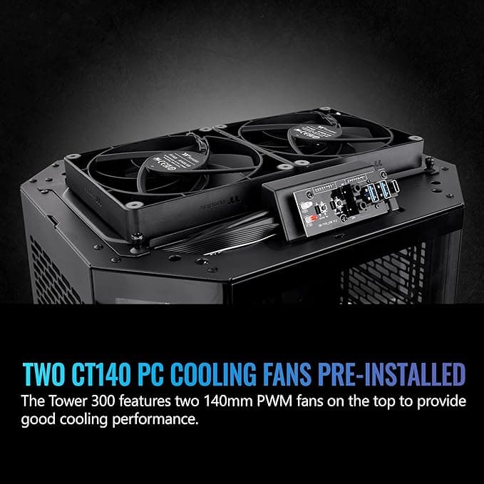 Thermaltake The Tower 300 MicroATX Mini Tower Tempered Glass Side Panel - Black image