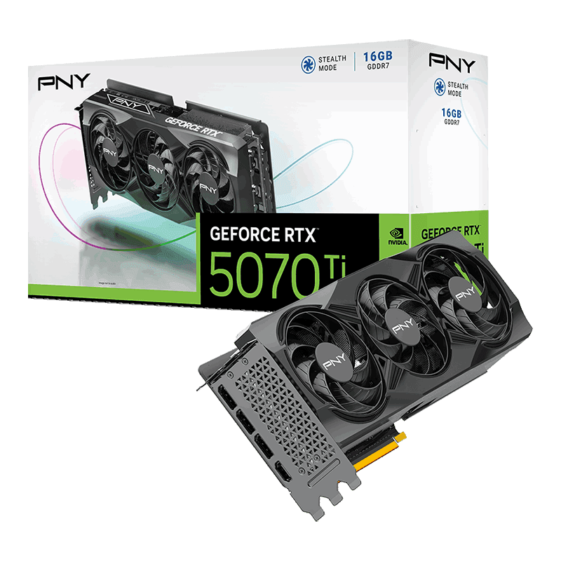 PNY GeForce RTX 5070 Ti 16GB GDDR7 Black Triple Fan image