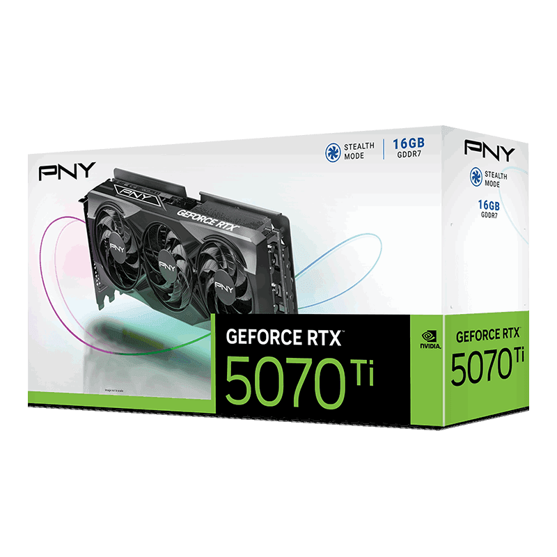 PNY GeForce RTX 5070 Ti 16GB GDDR7 Black Triple Fan image