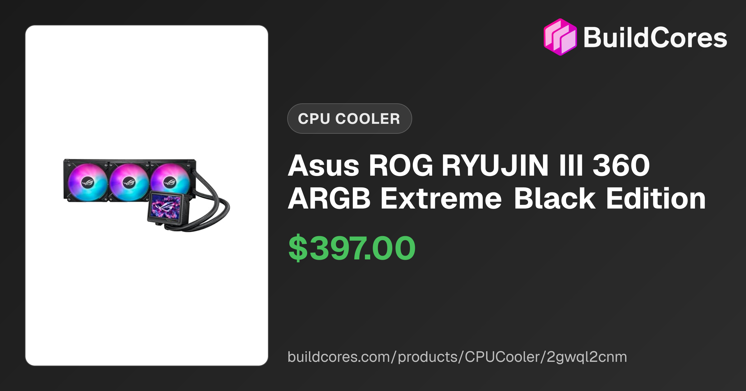 Asus ROG RYUJIN III 360 ARGB Extreme Black Edition | BuildCores