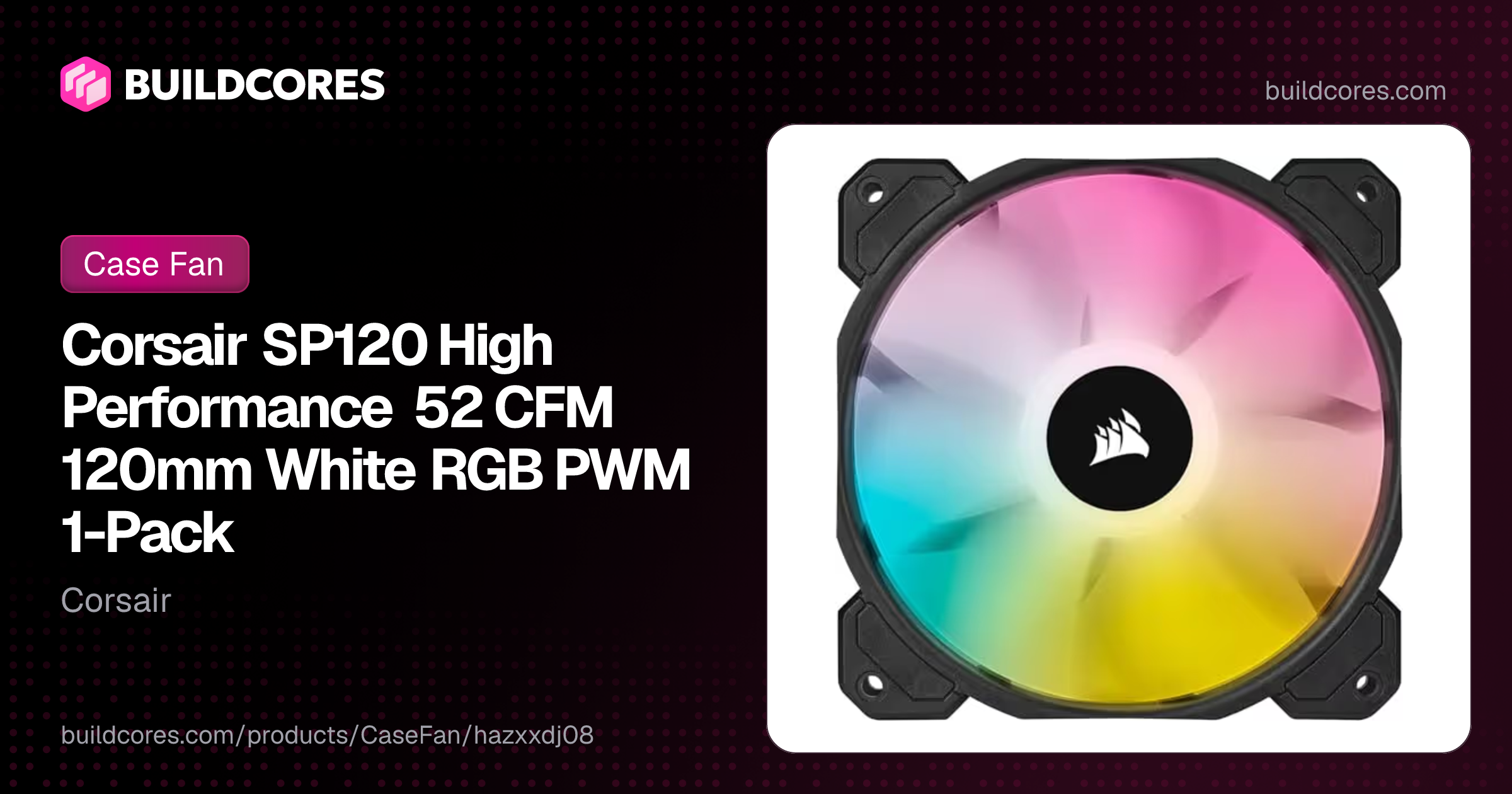 Corsair SP120 High Performance 52 CFM 120mm White RGB PWM 1-Pack ...