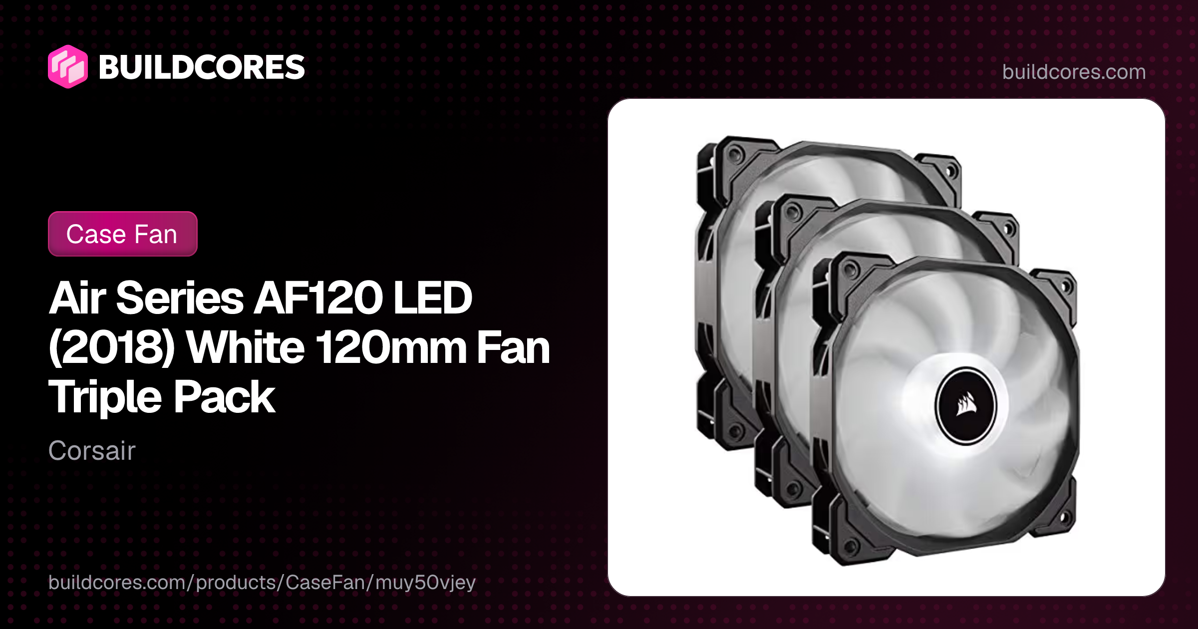 Air Series AF120 LED (2018) White 120mm Fan Triple Pack | BuildCores