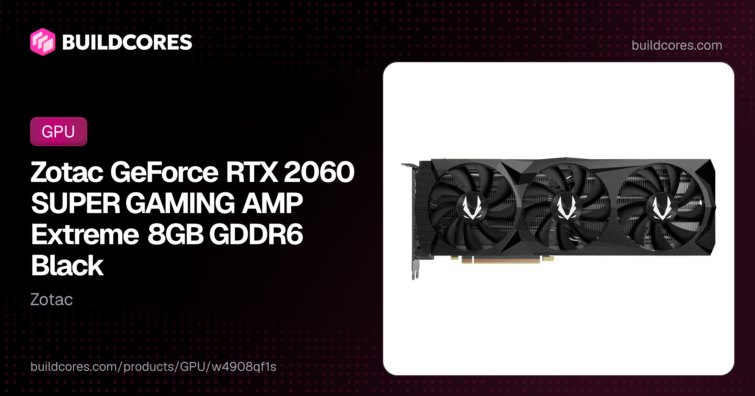 Zotac GeForce RTX 2060 SUPER GAMING AMP Extreme 8GB GDDR6 Black ...