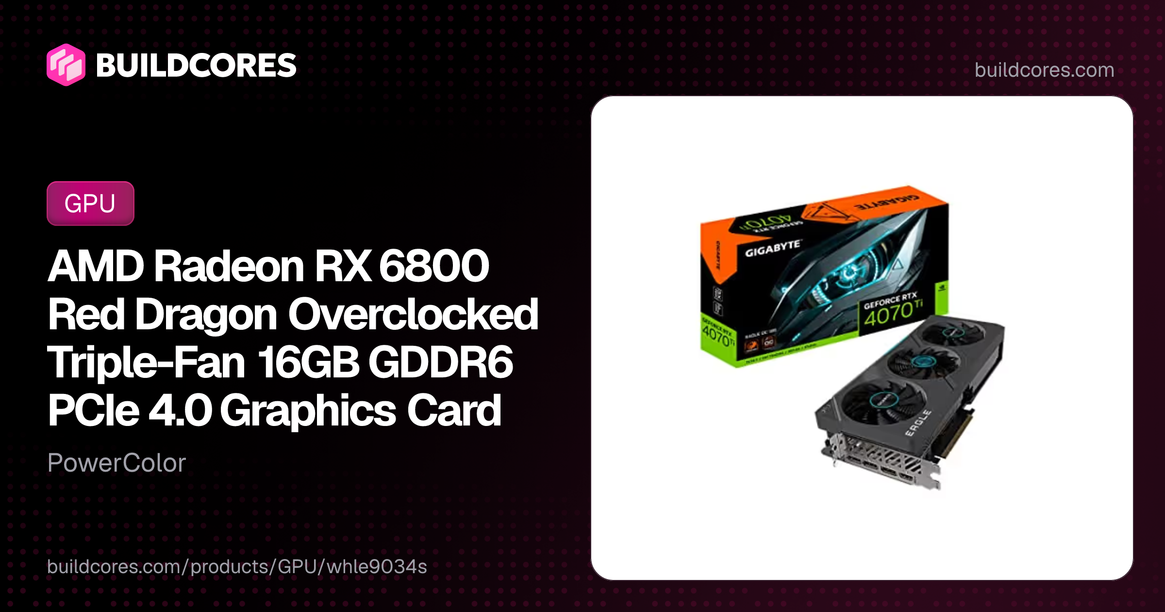 AMD Radeon RX 6800 Red Dragon Overclocked Triple-Fan 16GB GDDR6 PCIe 4. ...