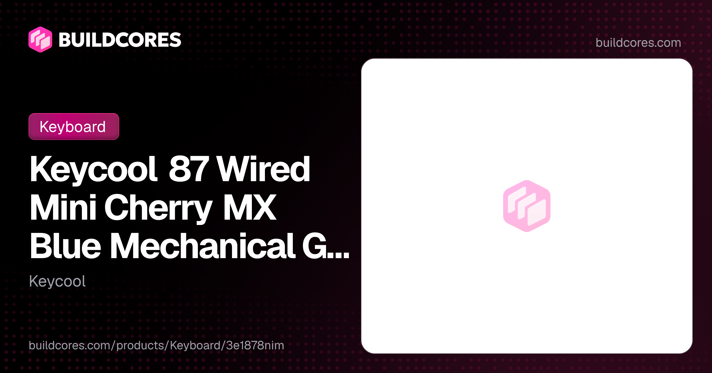 Keycool 87 Wired Mini Cherry MX Blue Mechanical Gaming Keyboard ...