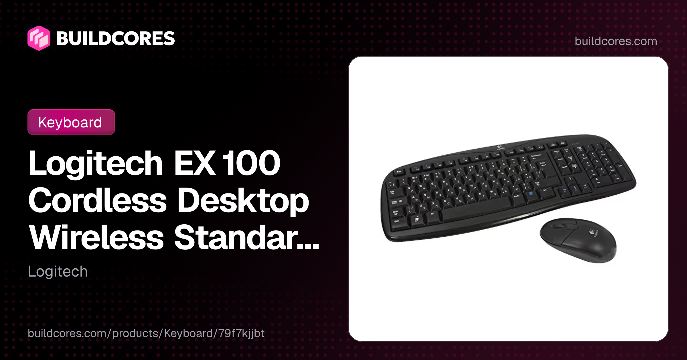 Logitech EX 100 Cordless Desktop Wireless Standard Keyboard With ...