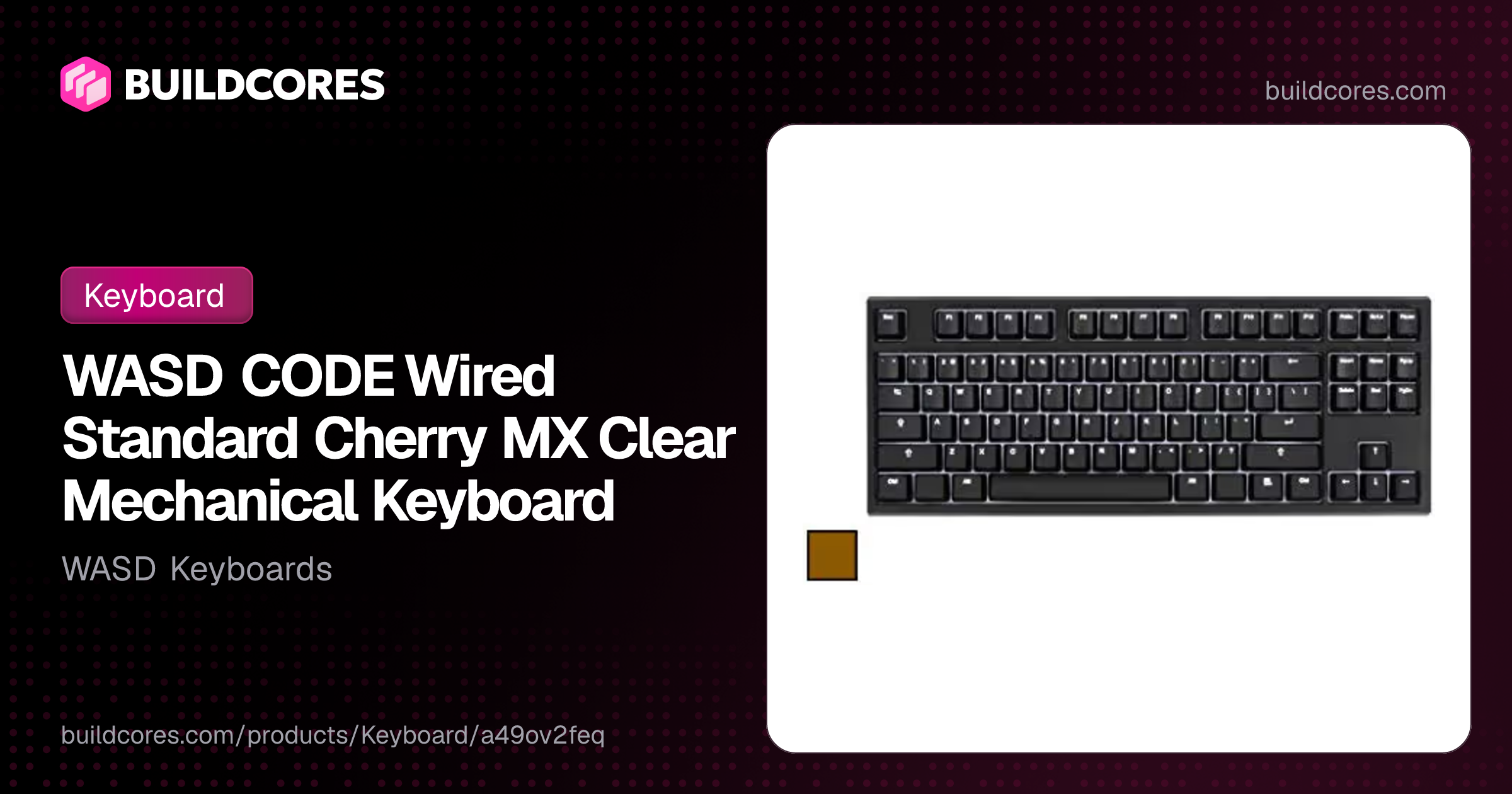 WASD CODE Wired Standard Cherry MX Clear Mechanical Keyboard | BuildCores