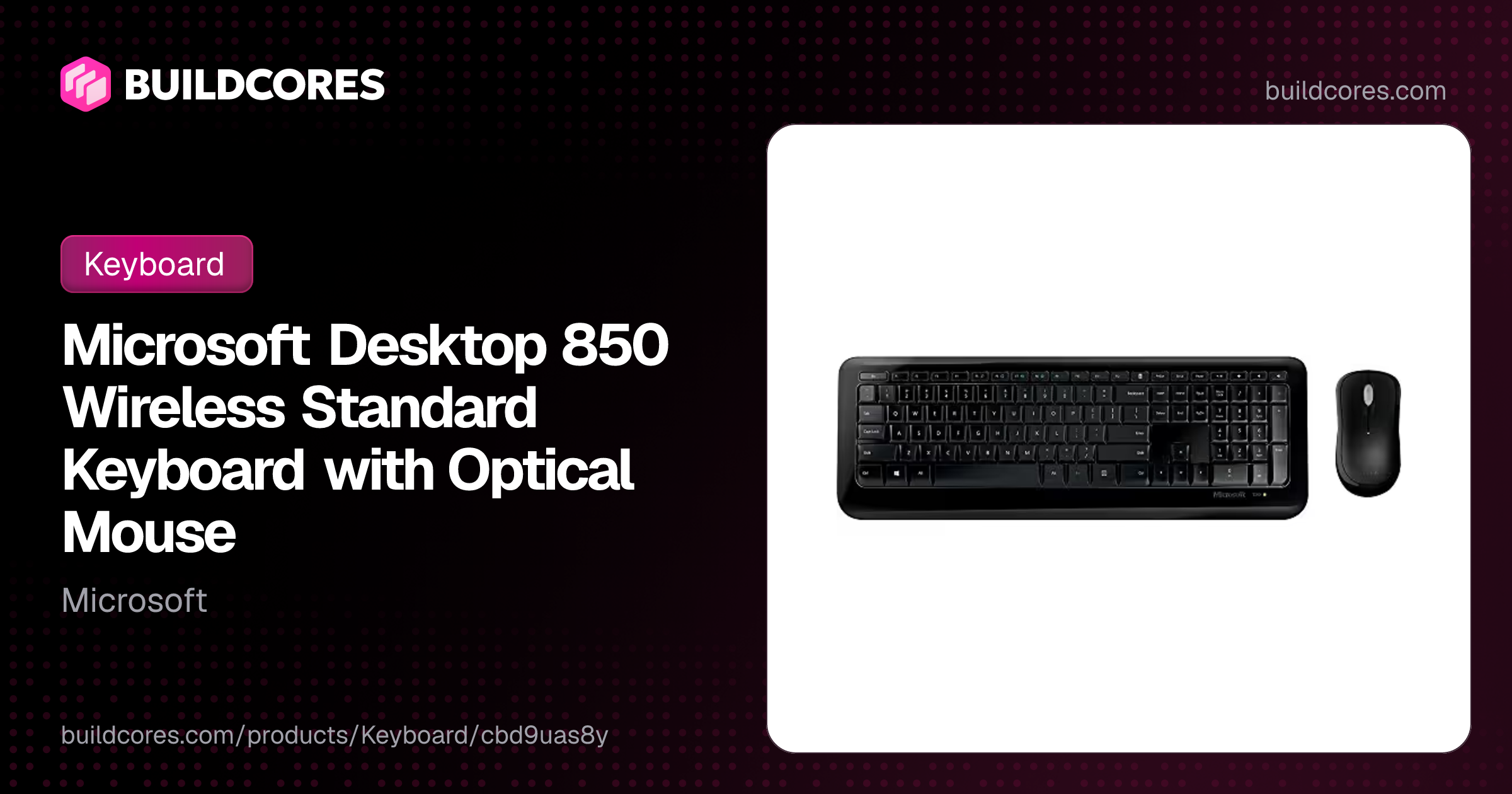Microsoft Desktop 850 Wireless Standard Keyboard with Optical Mouse ...