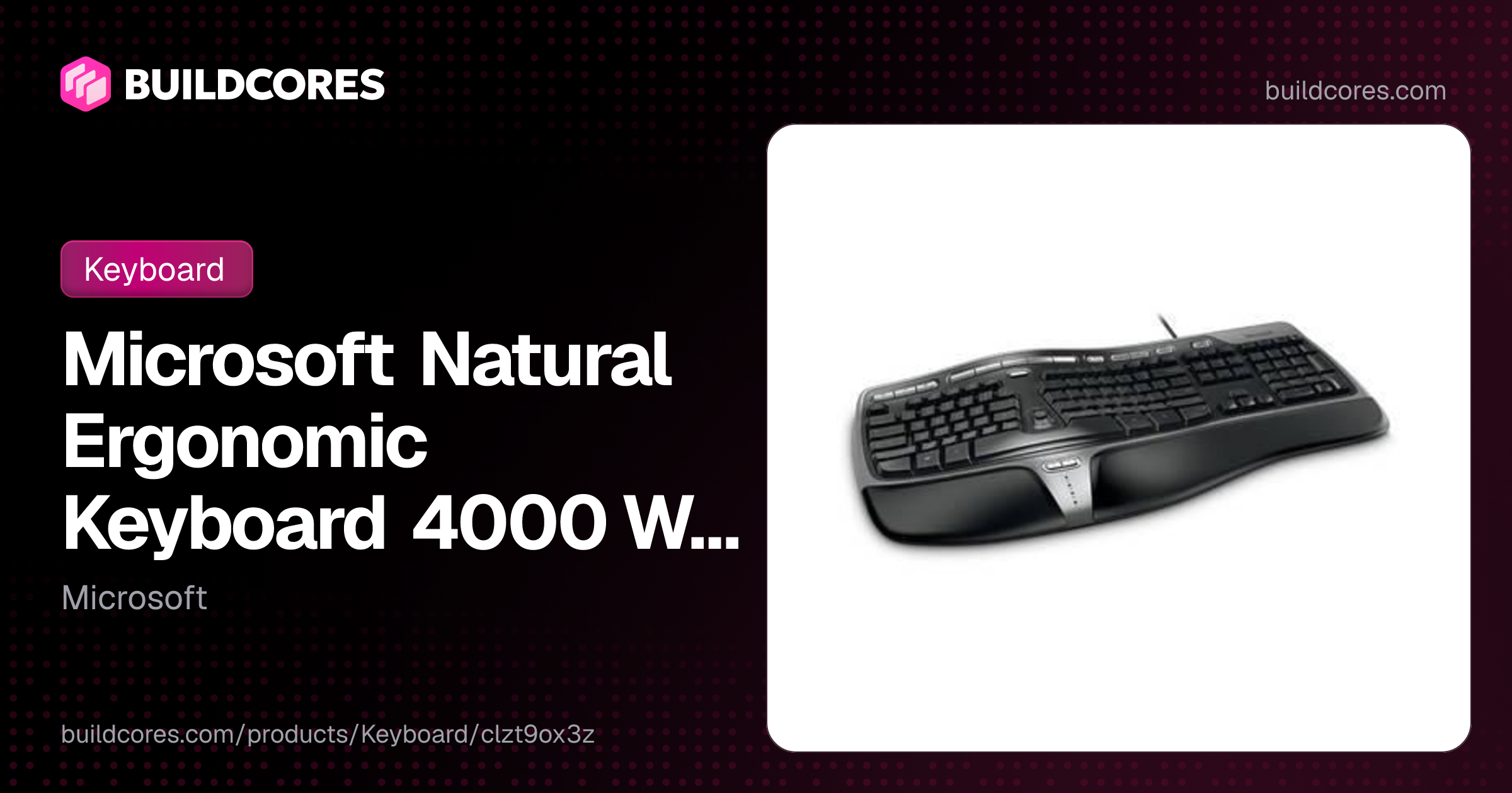 Microsoft Natural Ergonomic Keyboard 4000 Wired Ergonomic | BuildCores