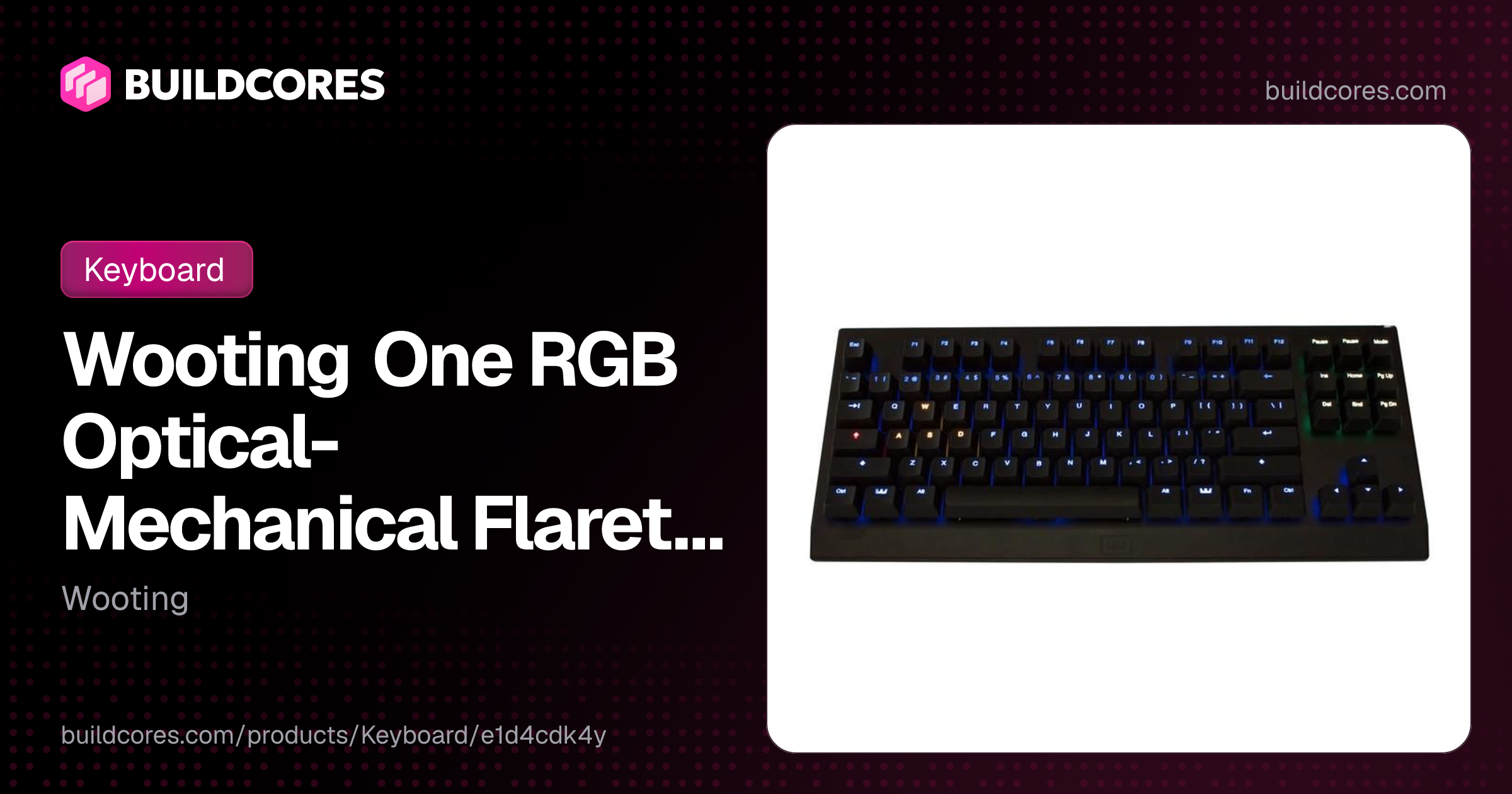 Wooting One RGB Optical-Mechanical Flaretech Blue Gaming Keyboard ...