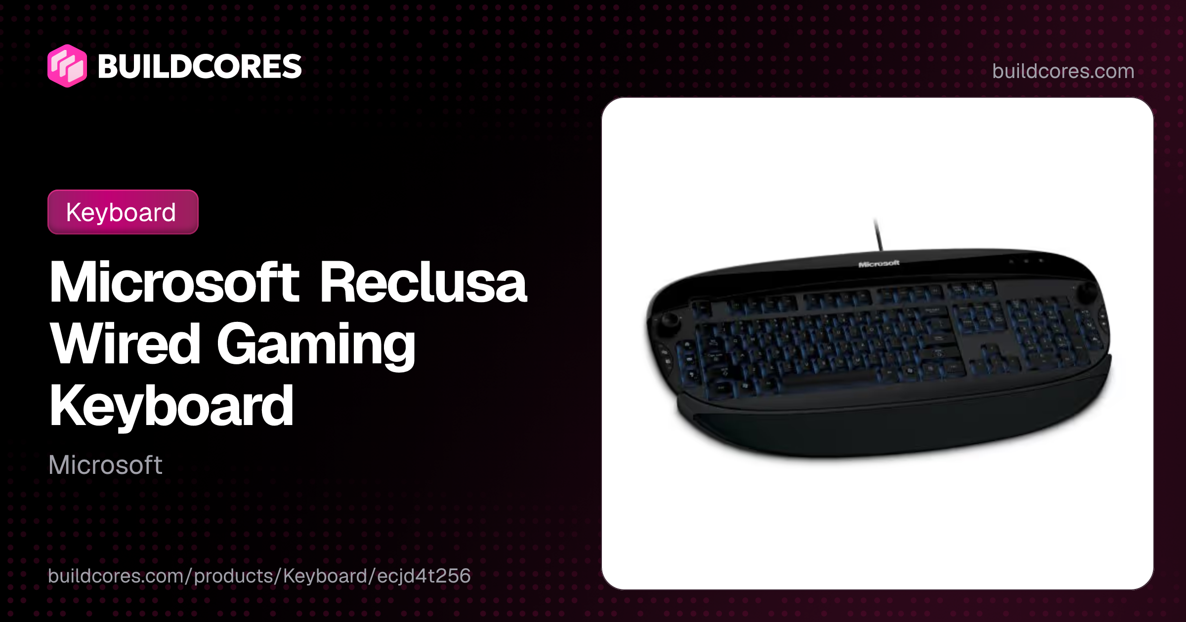Microsoft Reclusa Wired Gaming Keyboard | BuildCores