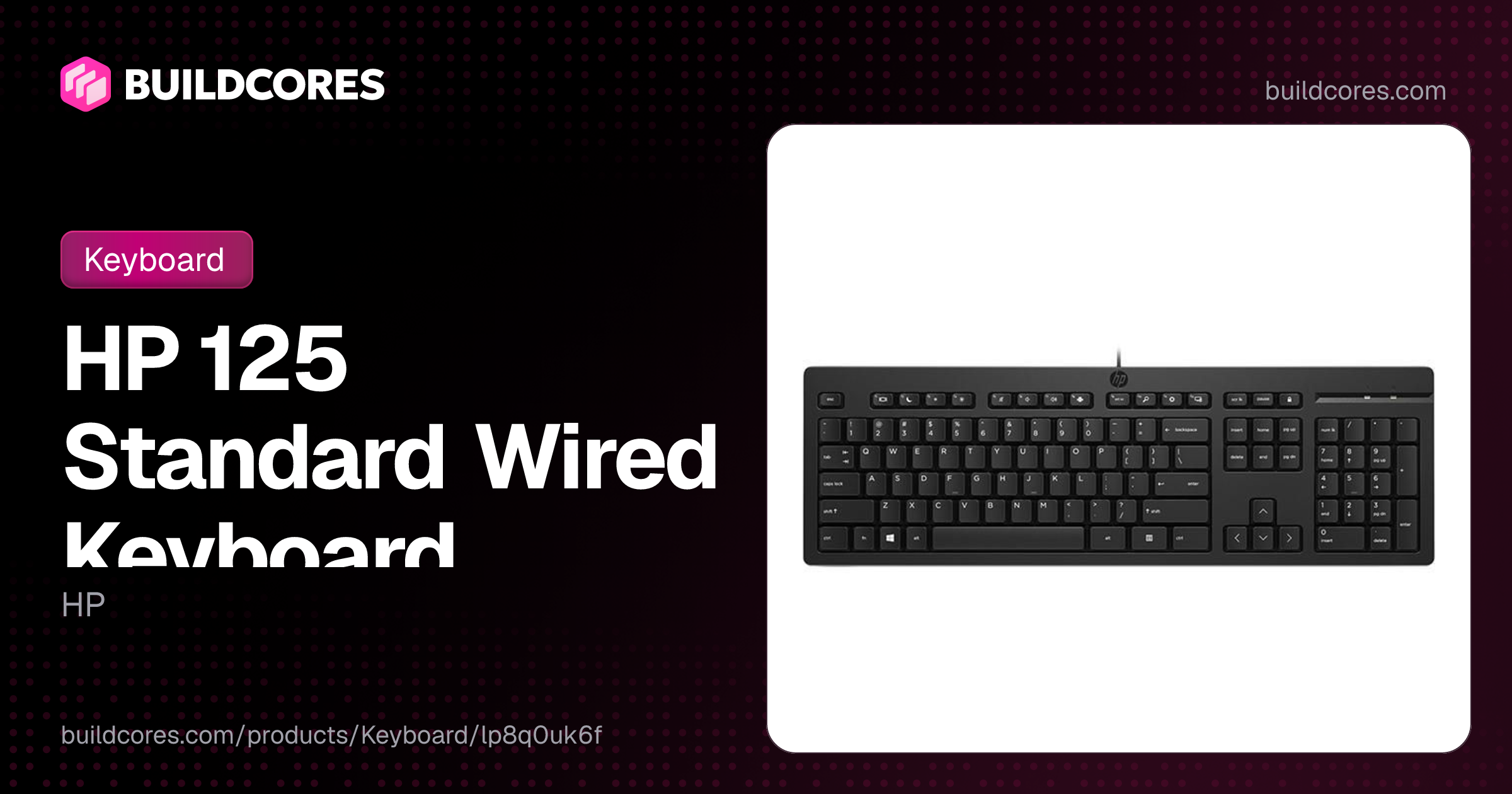 HP 125 Standard Wired Keyboard | BuildCores