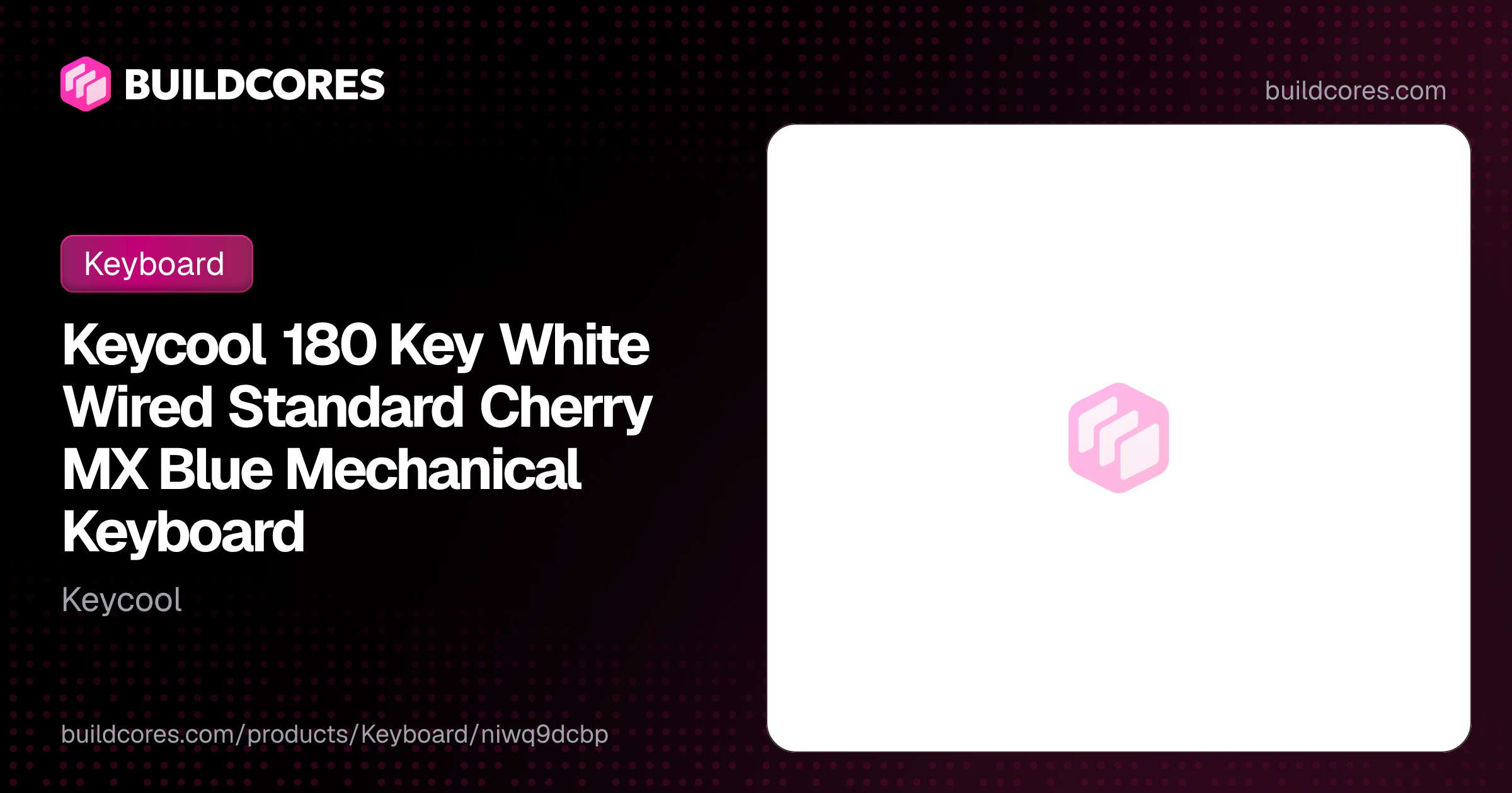 Keycool 180 Key White Wired Standard Cherry MX Blue Mechanical Keyboard ...