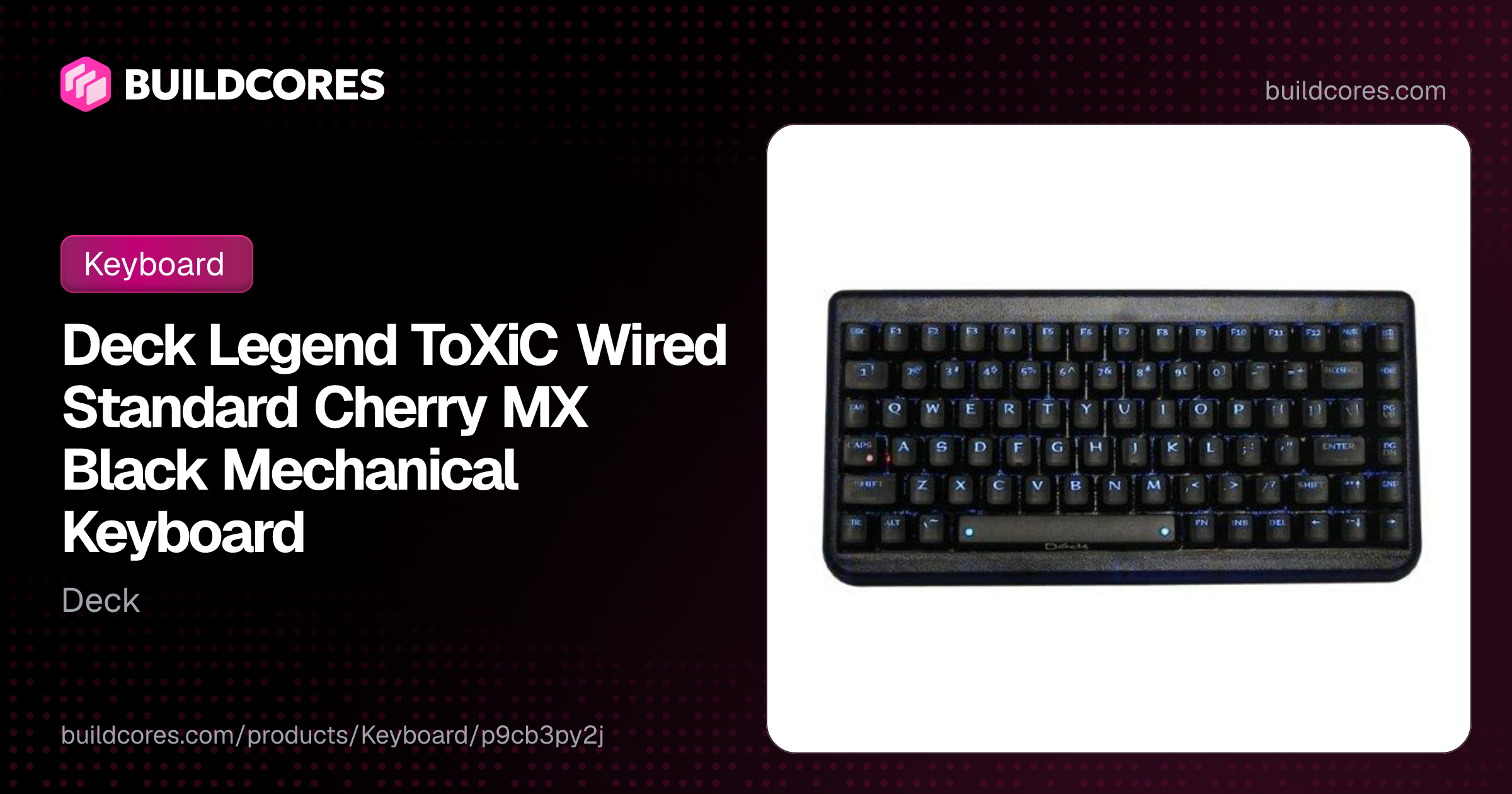 Deck Legend ToXiC Wired Standard Cherry MX Black Mechanical Keyboard ...