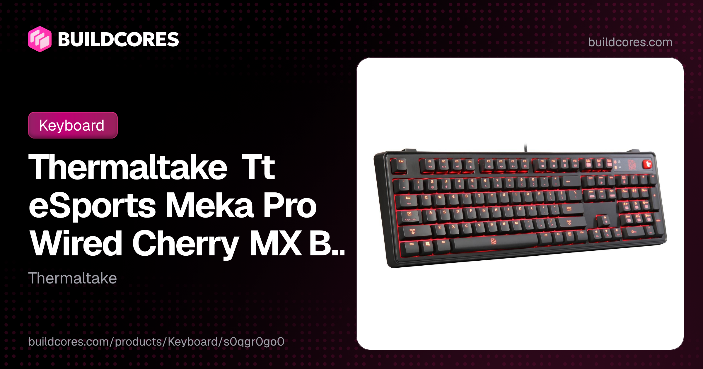 Thermaltake Tt eSports Meka Pro Wired Cherry MX Blue Mechanical Gaming ...