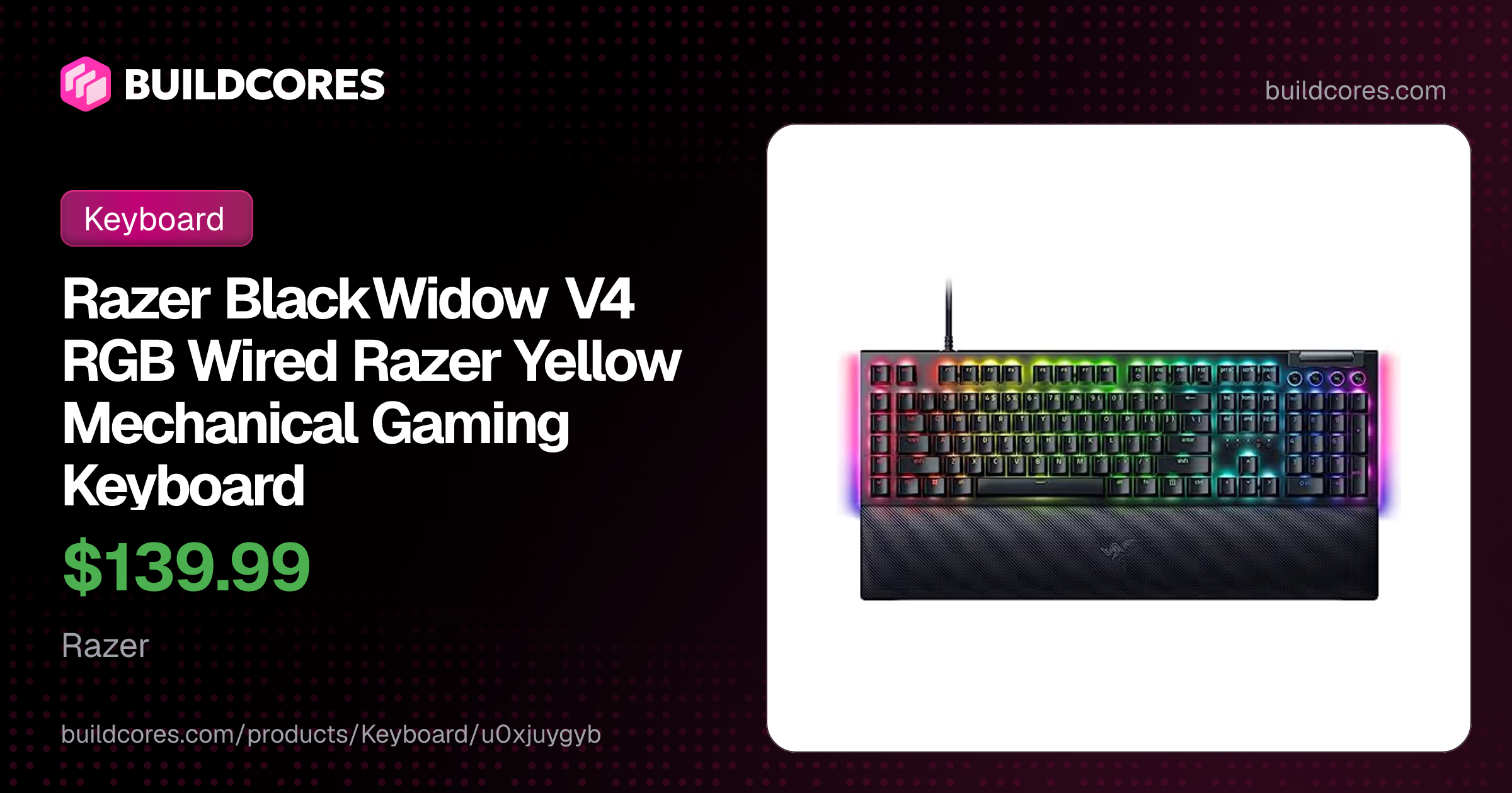 Razer BlackWidow V4 RGB Wired Razer Yellow Mechanical Gaming Keyboard ...