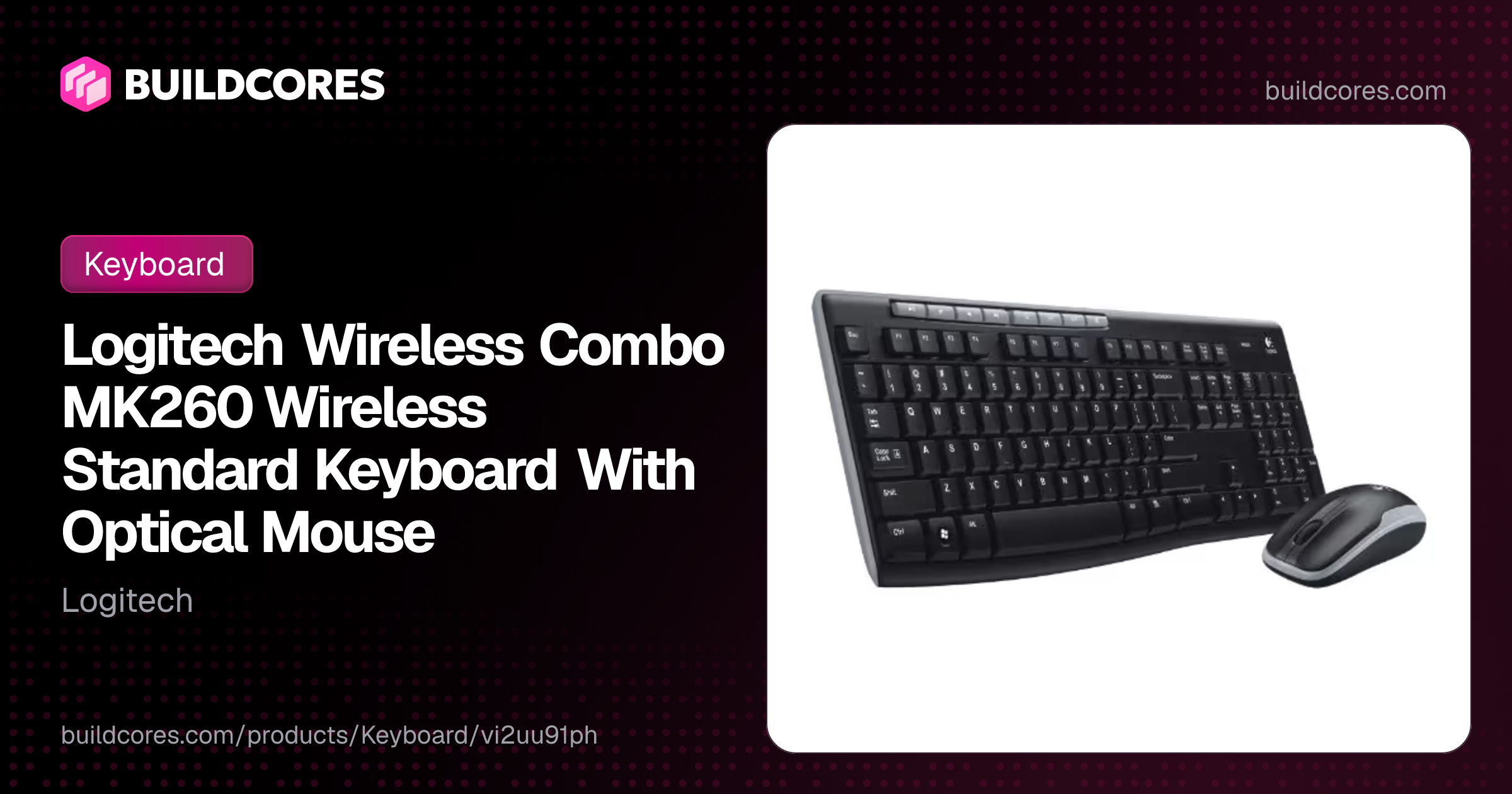 Logitech Wireless Combo MK260 Wireless Standard Keyboard With Optical ...
