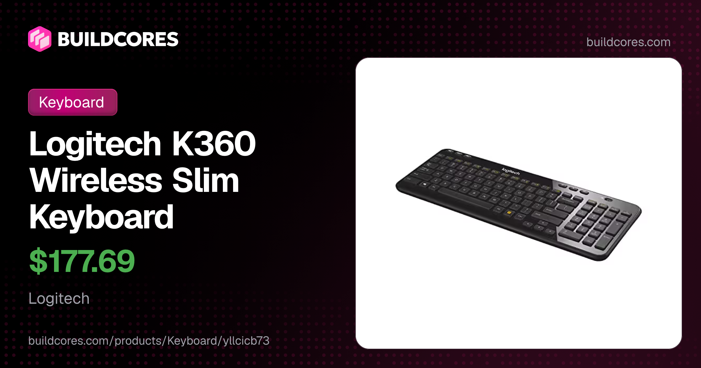 Logitech K360 Wireless Slim Keyboard | BuildCores