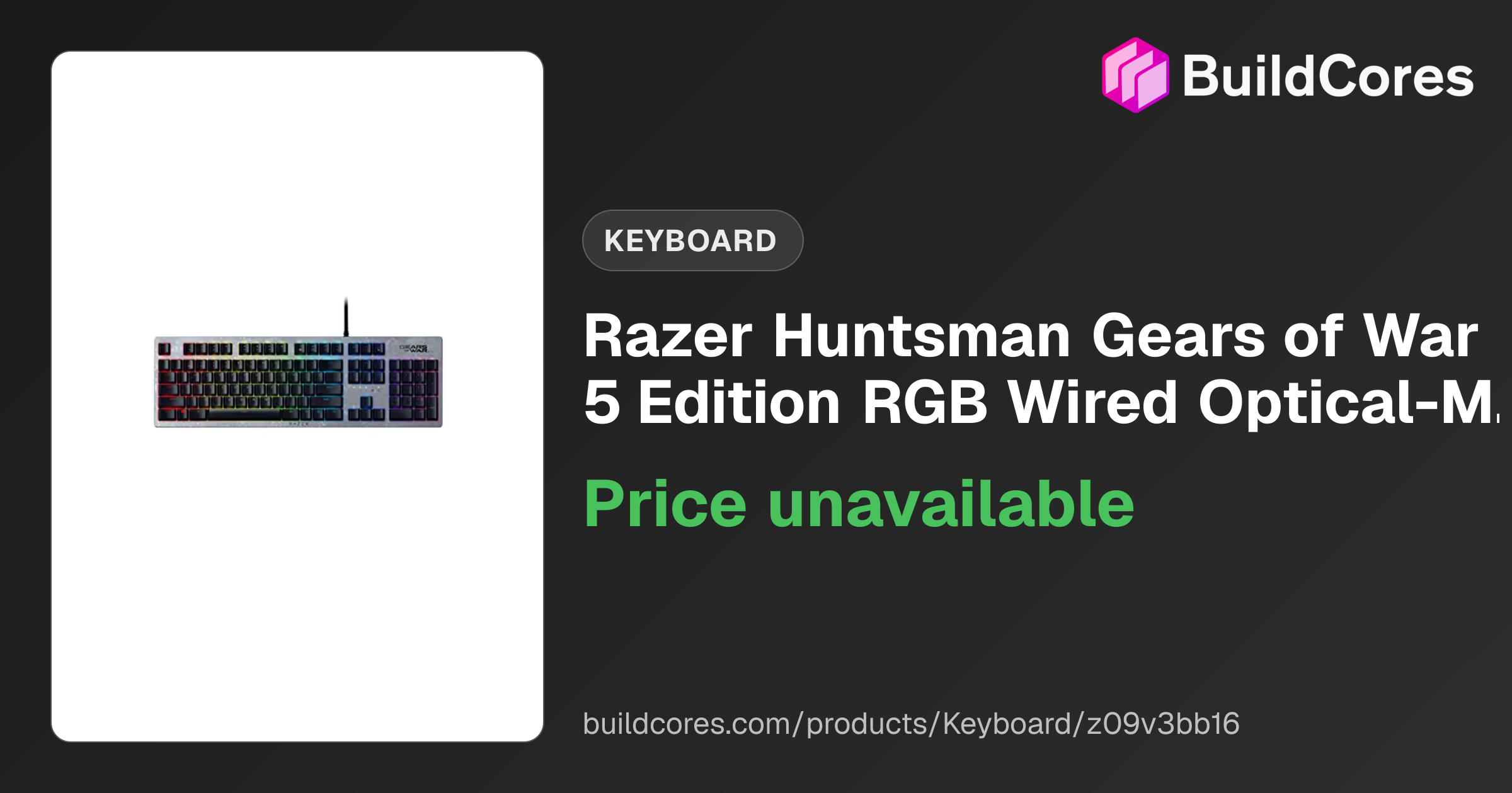 Razer Huntsman Gears of War 5 Edition RGB Wired Optical-Mechanical ...