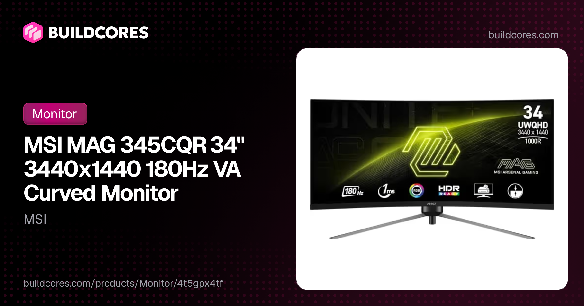 Monitor Details | BuildCores