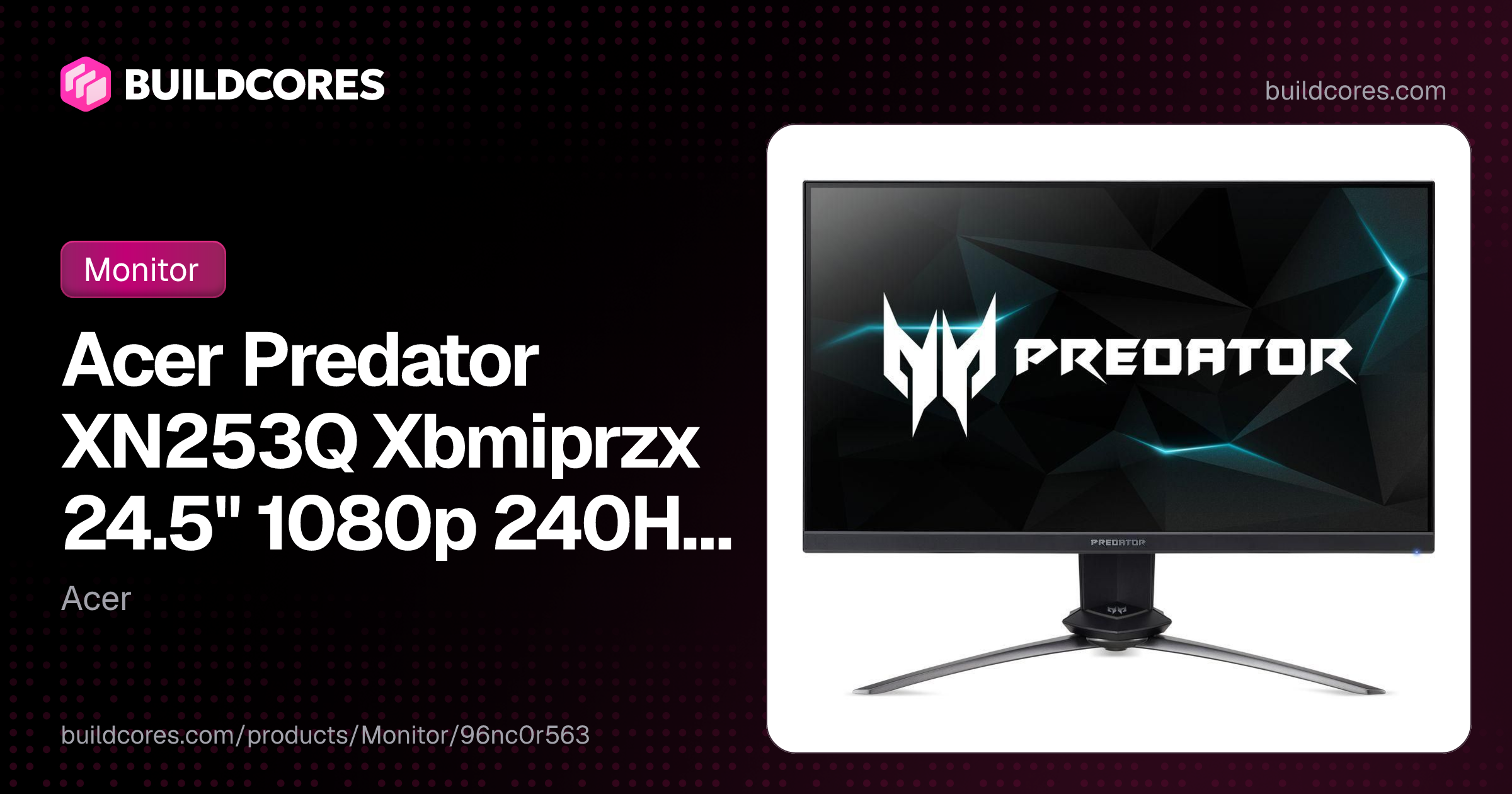 Acer Predator XN253Q Xbmiprzx 24.5