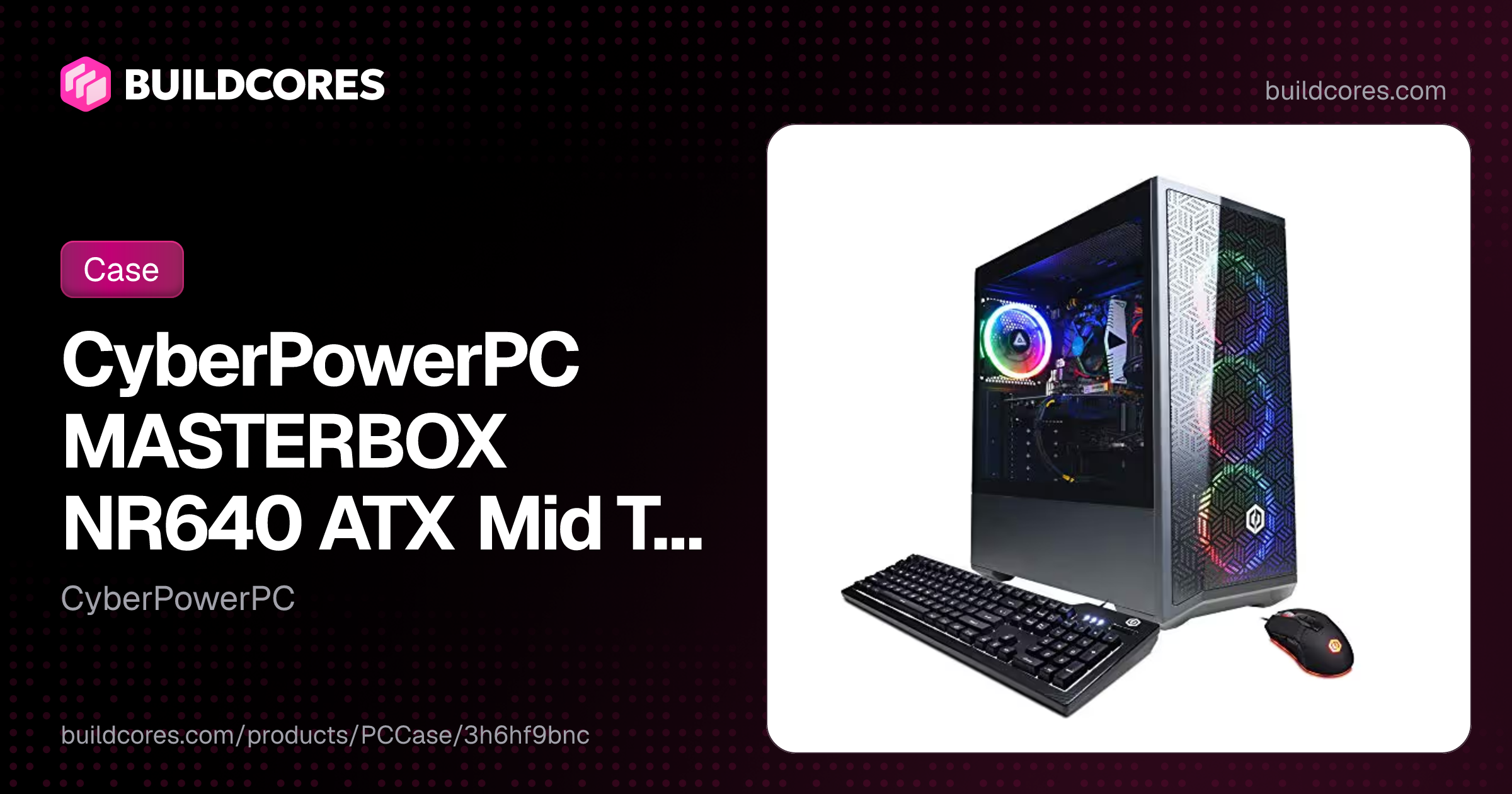 CyberPowerPC MASTERBOX NR640 ATX Mid Tower Black with Tempered Glass ...