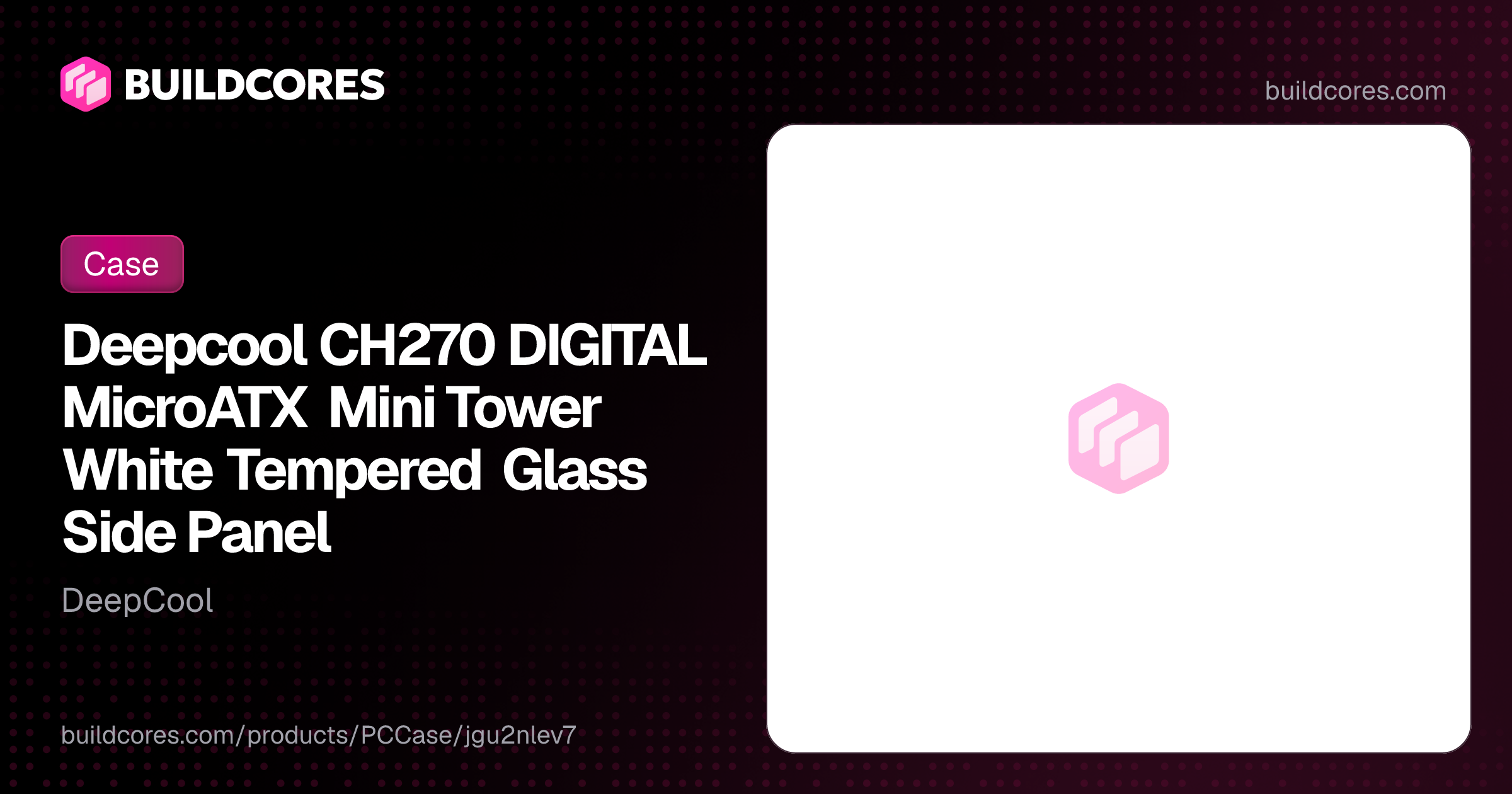 Deepcool CH270 DIGITAL MicroATX Mini Tower White Tempered Glass Side ...