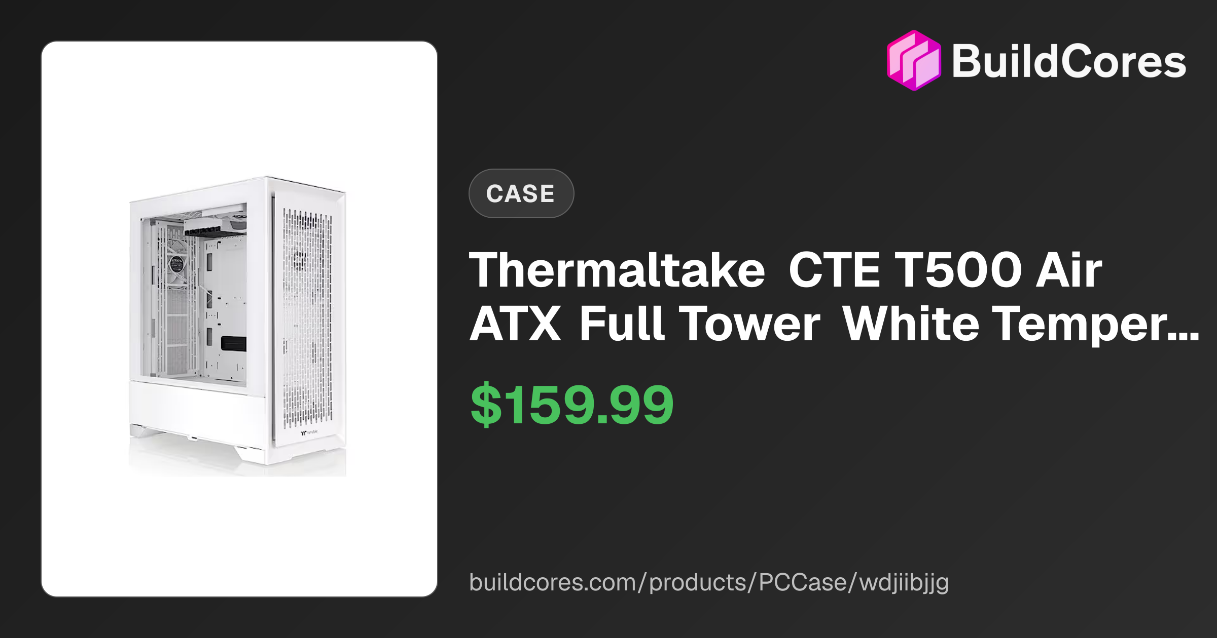 Thermaltake CTE T500 Air ATX Full Tower White Tempered Glass Side Panel ...