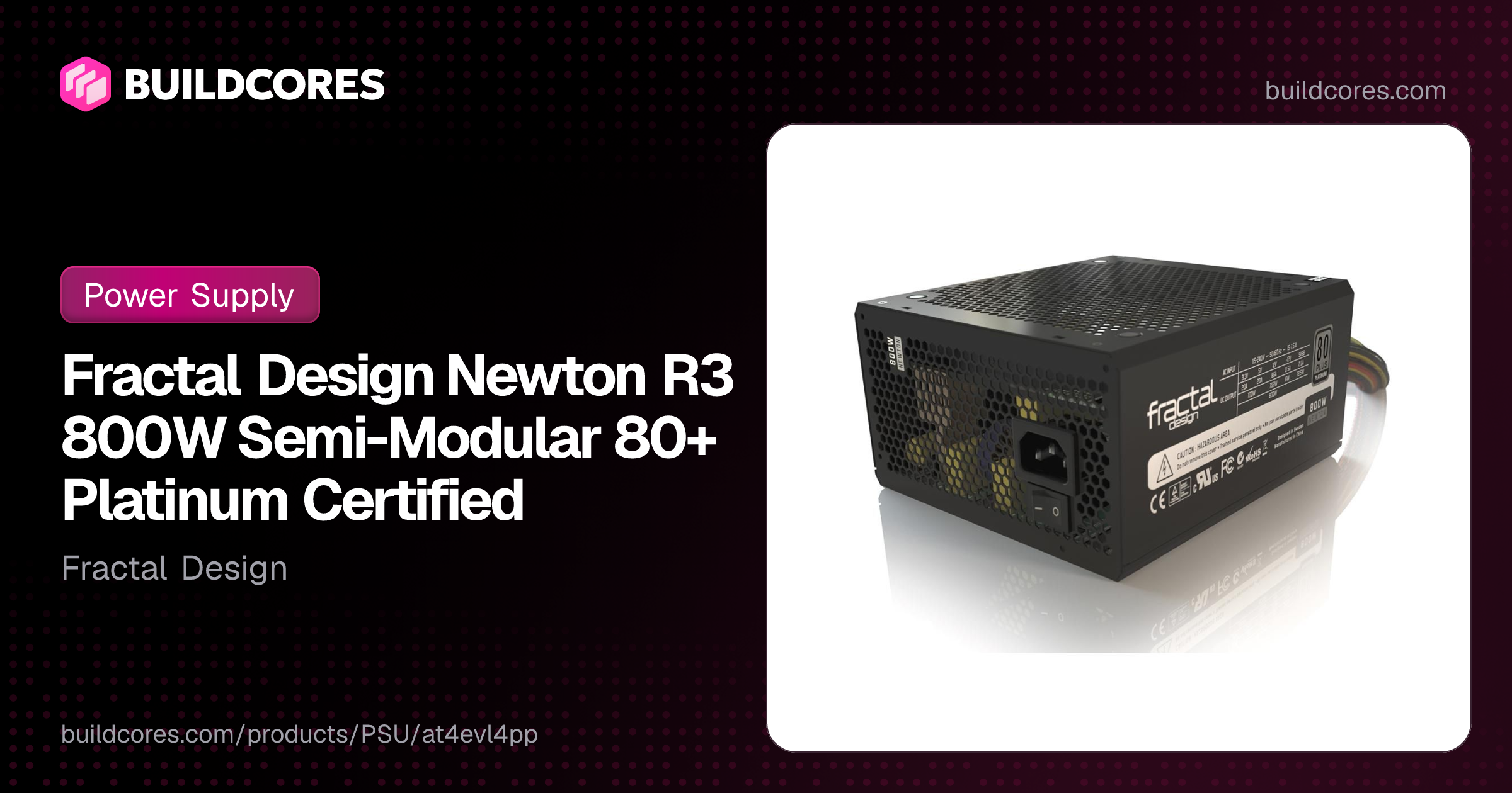 Fractal Design Newton R3 800W Semi-Modular 80+ Platinum Certified ...