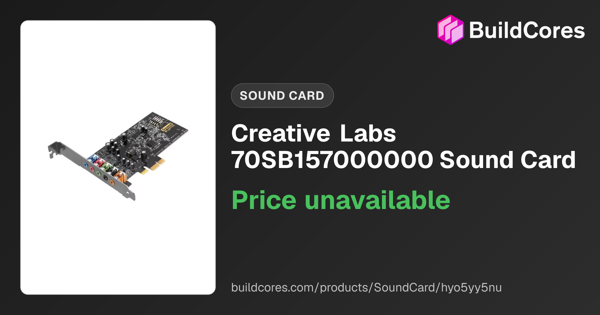 Creative Labs 70SB157000000 Sound Card | BuildCores