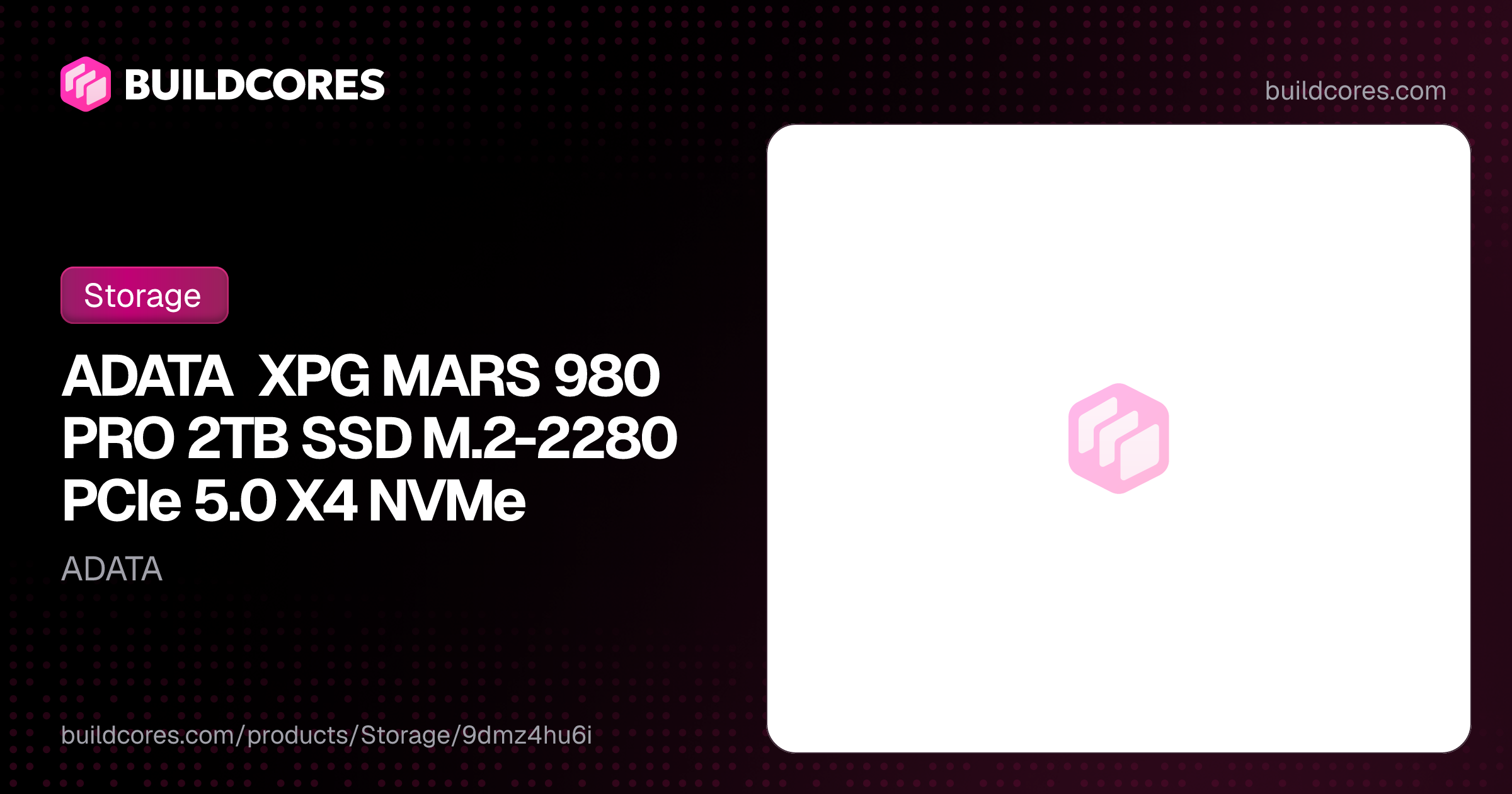 ADATA XPG MARS 980 PRO 2TB SSD M.2-2280 PCIe 5.0 X4 NVMe | BuildCores