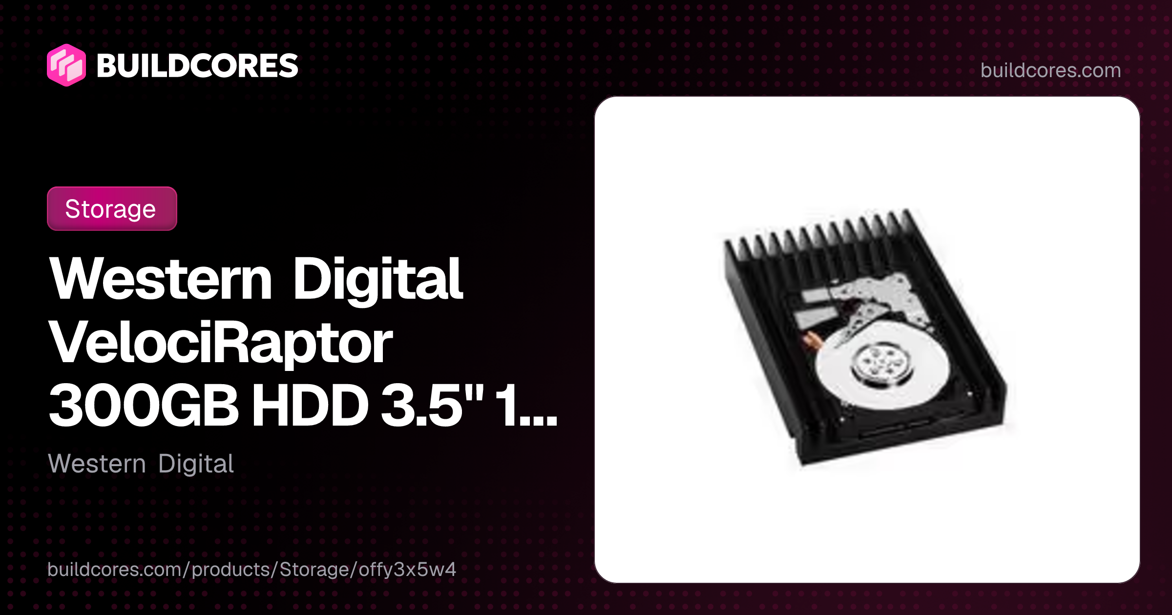 Western Digital VelociRaptor 300GB HDD 3.5